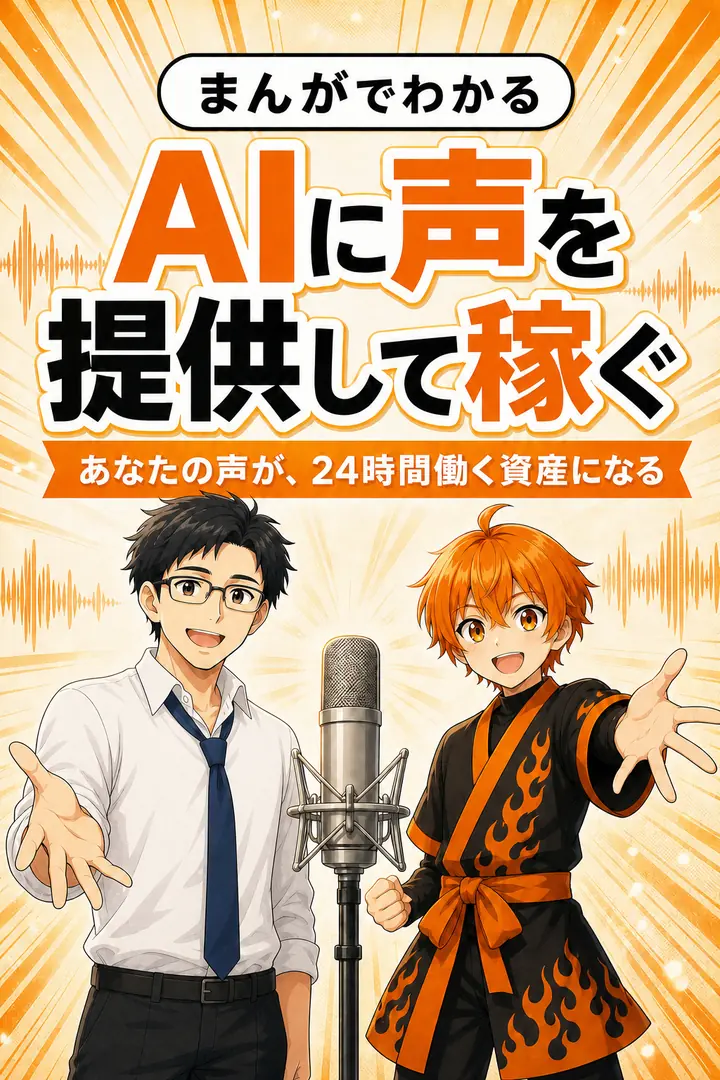 まんがでわかる「AIに声を提供して稼ぐ」——あなたの声が、24時間働く資産になる（表紙）