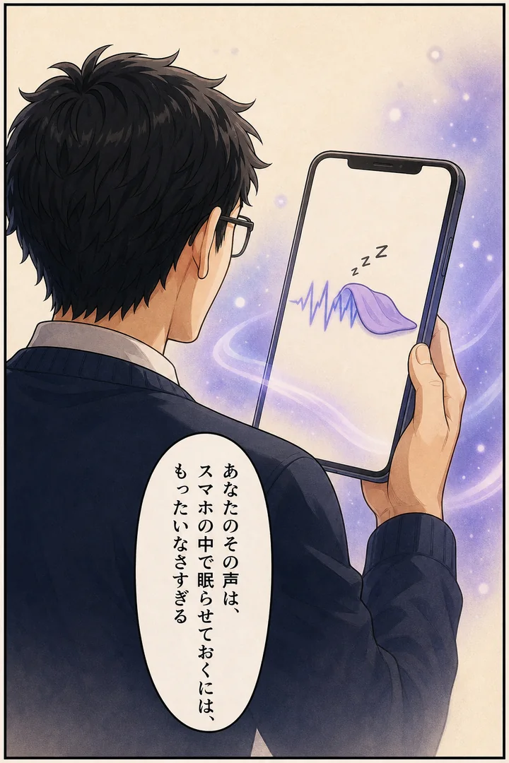 漫画: あなたのその声は、スマホの中で眠らせておくには、もったいなさすぎる